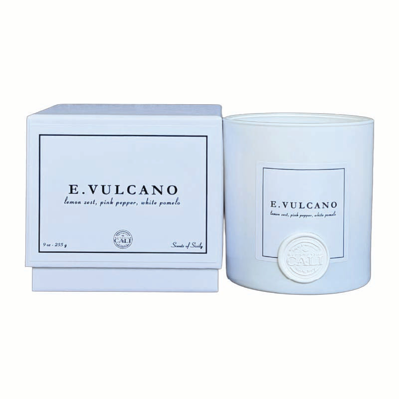 E.Vulcano - 9 oz candle (lemon zest, pink pepper, white paloma)