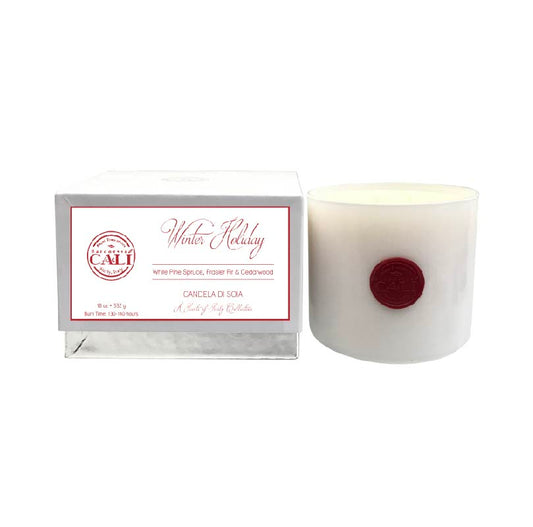 Winter Holiday -  White Pine Spruce & Cedarwood 18 oz Soy Candle - Scents of Sicily Collection