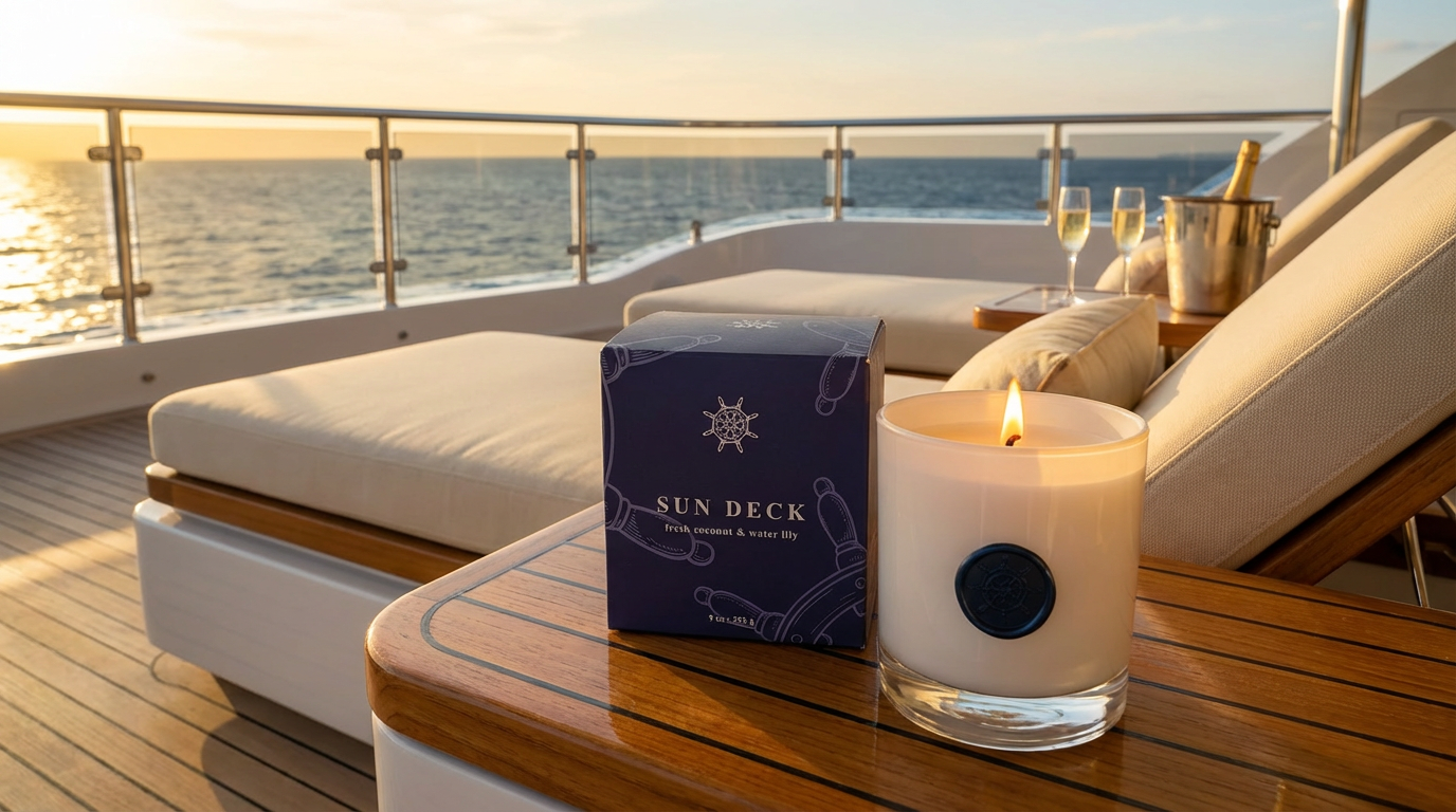 SUN DECK - Yacht Life 9 oz candle (fresh coconut & water lily)