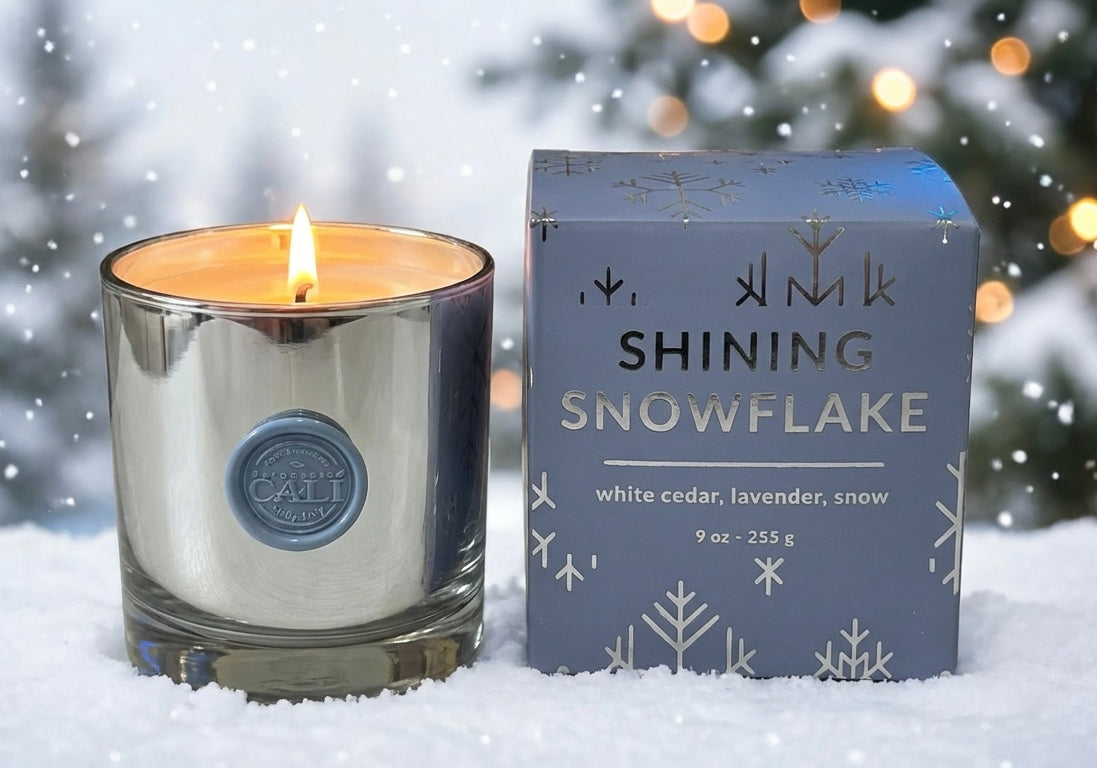 Snowflake - white cedar and lavender 9 oz Soy Candle - Scents of Sicily Collection