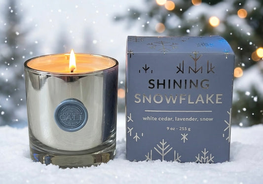 Snowflake - white cedar and lavender 9 oz Soy Candle - Scents of Sicily Collection