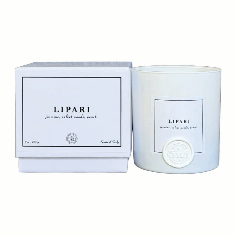 Lipari - 9 oz candle (jasmine, velvet woods, peach)