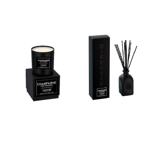 Linea Lusso Champagne DIFFUSER AND CANDLE set - CaliCosmetics.com