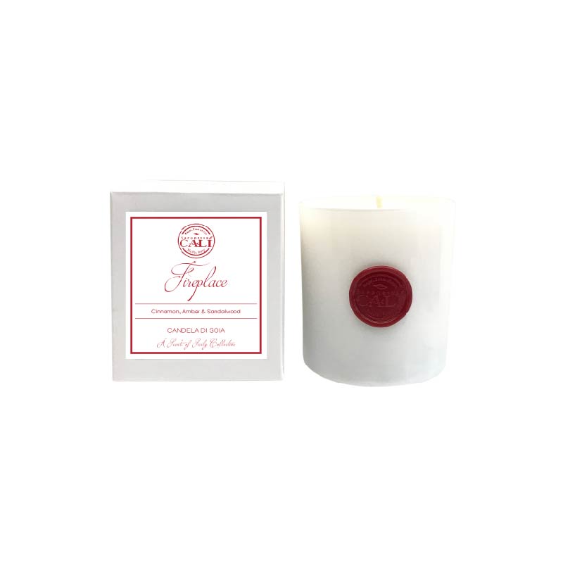 Fireplace - cinnamon and amber 9 oz Soy Candle - Scents of Sicily Collection