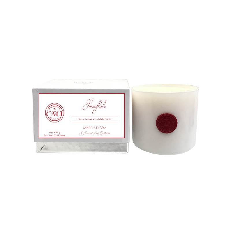 Snowflake - white cedar and lavender 18 oz Soy Candle - Scents of Sicily Collection