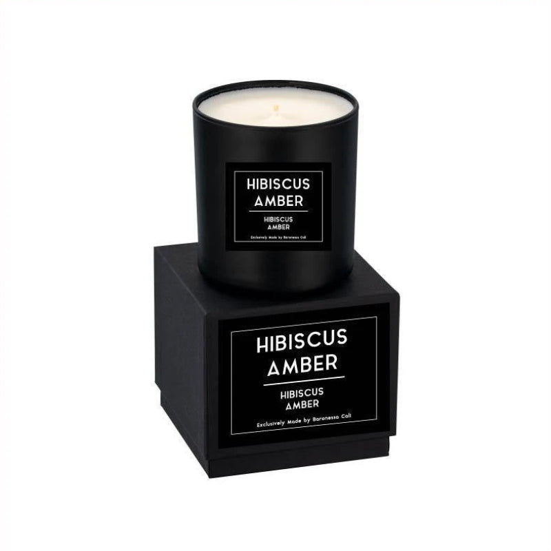 Linea Lusso Collection - 9 oz soy candle - Hibiscus Amber